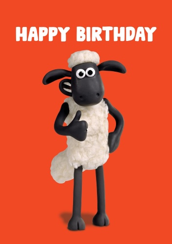 Shaun the Sheep Happy Birthday Thumbs up Greetings Card